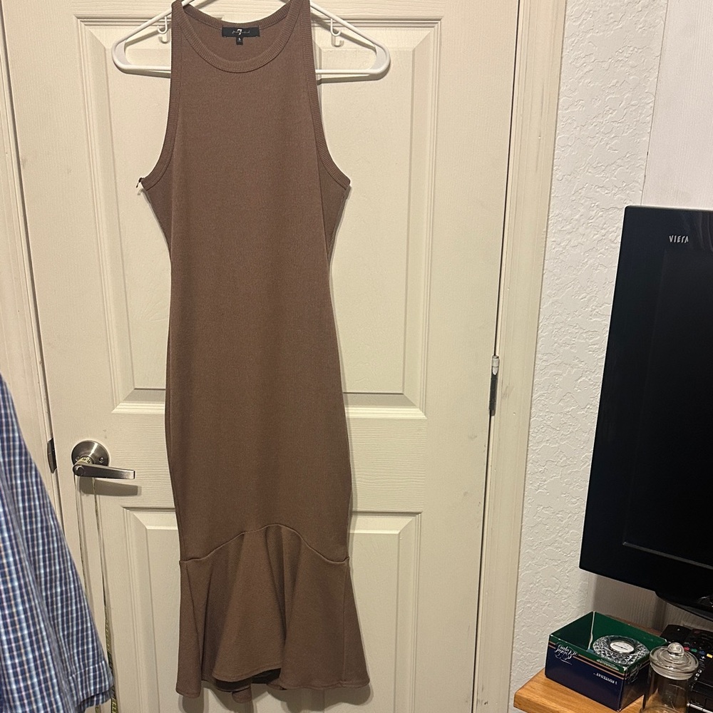 7 For All Mankind Brown Midi Dress